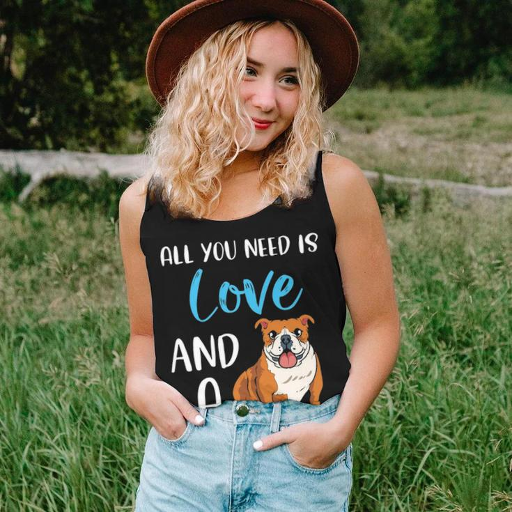 All You Need Is Love And A Bulldog Funny Bulldog Dog Mom Women Tank Top Basic Casual Daily Weekend Graphic Gifts for Her