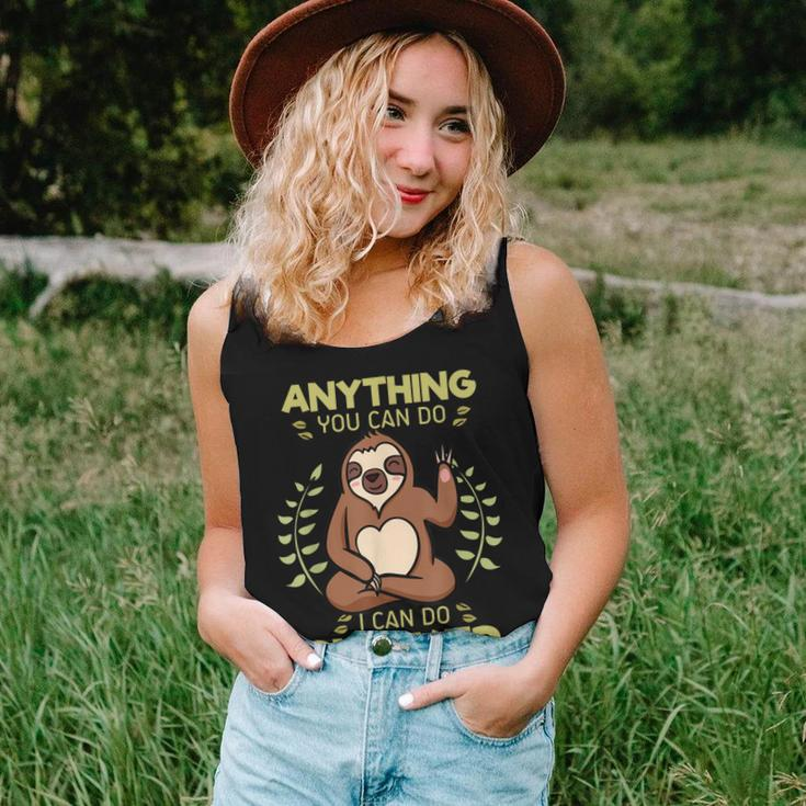 Anything You Can Do I Can Do Slower Lazy Sloth Wildlife Women Tank Top Basic Casual Daily Weekend Graphic Gifts for Her