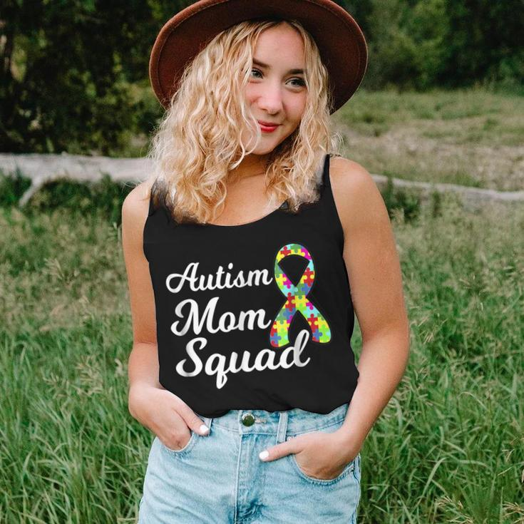 Autism Mom Squad Autism AwarenessPuzzle Ribbon Women Tank Top Gifts for Her