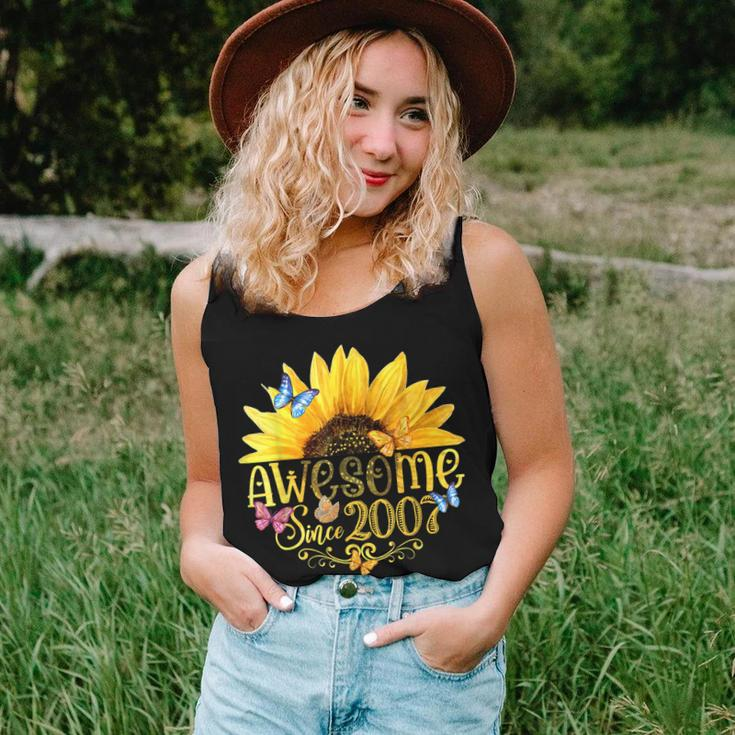 Awesome Since 2007 Sunflower 16Th Birthday Vintage 2007 Women Tank Top Basic Casual Daily Weekend Graphic Gifts for Her