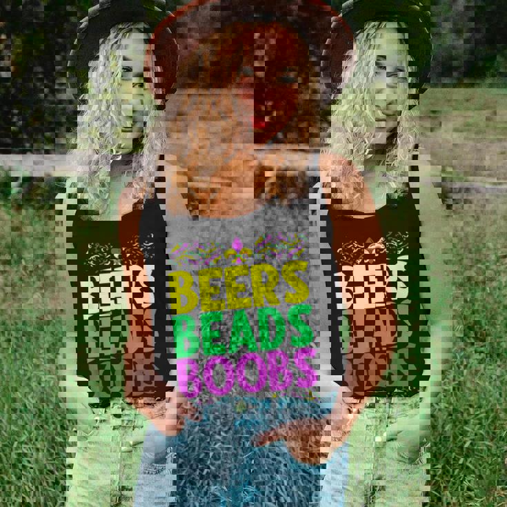 Beers Beads Boobs Mardi Gras Celebration Carnival Costume Women Tank Top Basic Casual Daily Weekend Graphic Gifts for Her