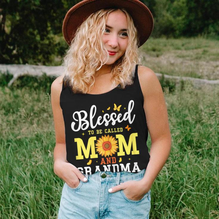 Womens Blessed To Be Called Mom Grandma Flower Women Tank Top Gifts for Her