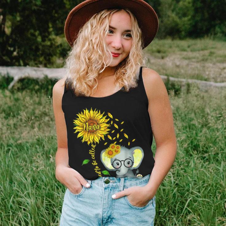 Blessed To Be Called Nana Sunflower Elephant Mothers Day Women Tank Top Basic Casual Daily Weekend Graphic Gifts for Her