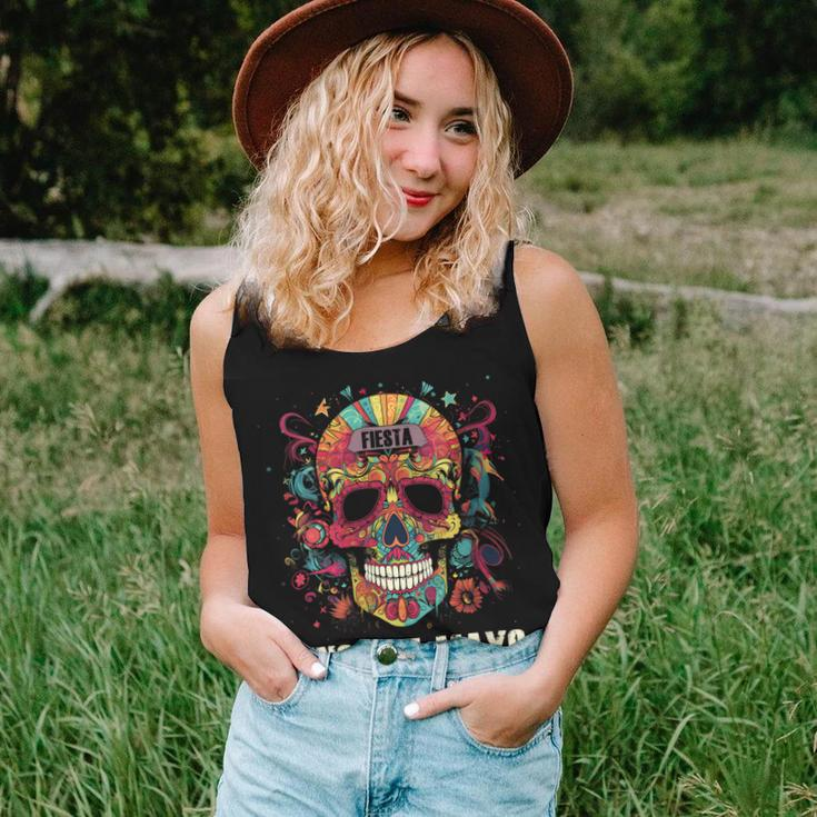Womens Cinco De Mayo Day Of Dead Sugar Skull Skeleton Floral Skull Women Tank Top Gifts for Her
