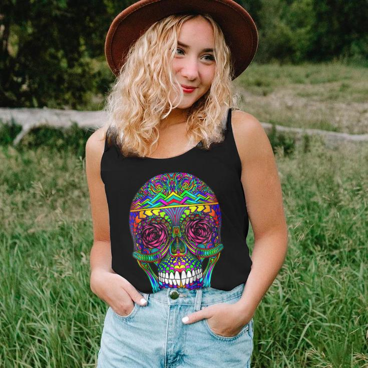 Day Of The Dead Rainbow Skull Dia De Los Muertos Women Tank Top Gifts for Her