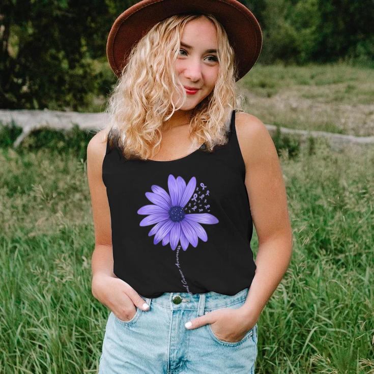 Womens Esophageal Cancer Awareness Sunflower Periwinkle Ribbon Women Tank Top Gifts for Her