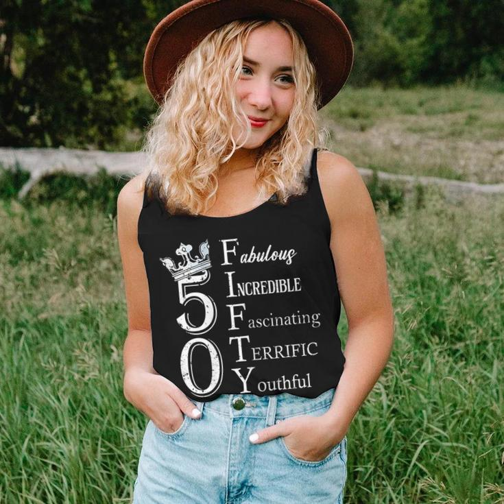Womens Fabulous Fifty 50Th Birthday 50 Years Old Bday Queen Women Tank Top Gifts for Her