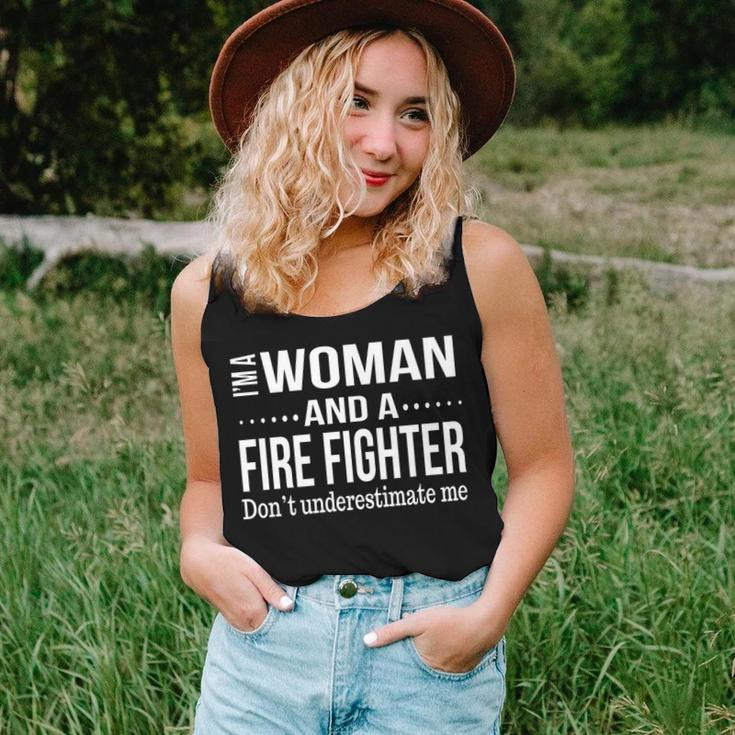 Funny Fire Fighter Gifts For Women Dont Underestimate Women Tank Top Basic Casual Daily Weekend Graphic Gifts for Her