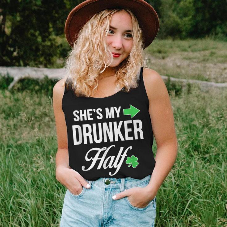 Funny St Patricks Day Shes My Drunker Half Couples Women Tank Top Basic Casual Daily Weekend Graphic Gifts for Her