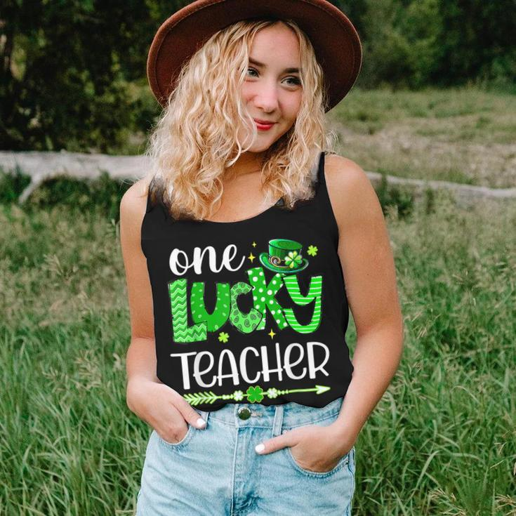 Green Leopard Shamrock One Lucky Teacher St Patricks Day Women Tank Top Basic Casual Daily Weekend Graphic Gifts for Her