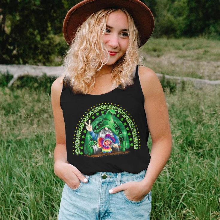 Happy St Patricks Day Cute Gnome Tie Dye Shamrock Rainbow Women Tank Top Basic Casual Daily Weekend Graphic Gifts for Her