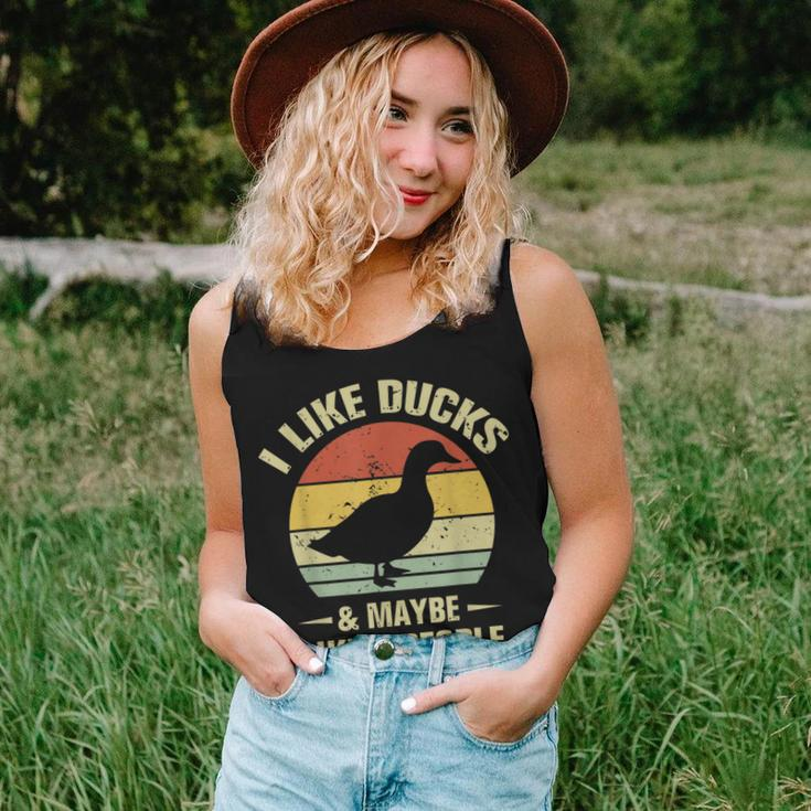 I Like Ducks And Maybe Like 3 People Funny Duck Farm Farmer Women Tank Top Basic Casual Daily Weekend Graphic Gifts for Her