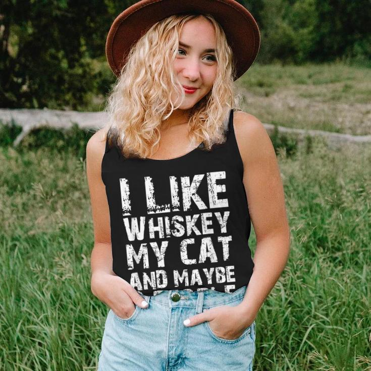 I Like Whiskey My Cat And Maybe 3 People Cute Cat Mom Lovers Women Tank Top Basic Casual Daily Weekend Graphic Gifts for Her