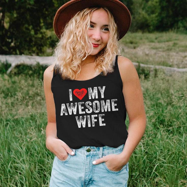 I Love My Awesome Wife Heart Humor Sarcastic Funny Vintage Women Tank Top Basic Casual Daily Weekend Graphic Gifts for Her