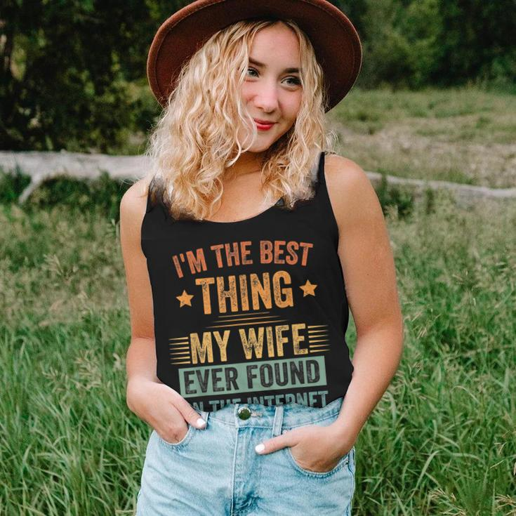 Im The Best Thing My Wife Ever Found On The Internet Retro Women Tank Top Basic Casual Daily Weekend Graphic Gifts for Her