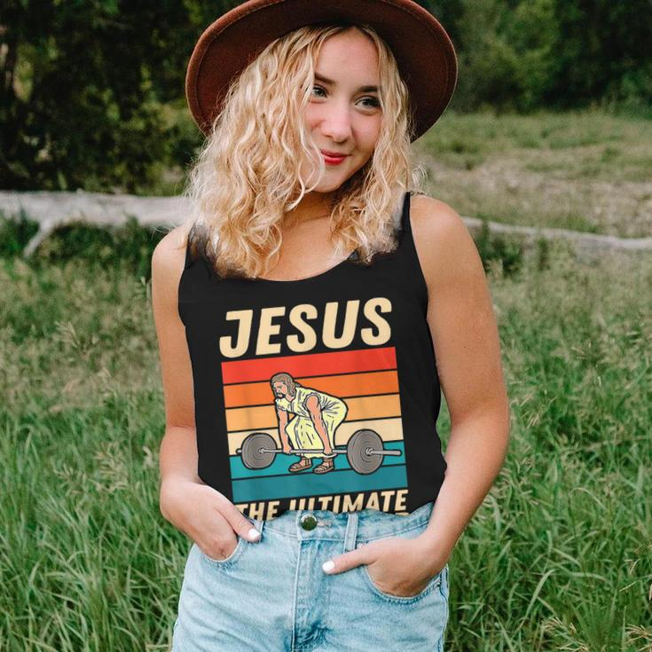 Jesus The Ultimate Deadlifter Vintage Gym Christian Women Tank Top Gifts for Her