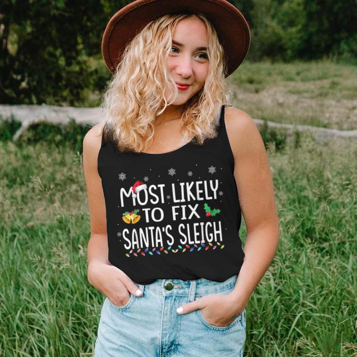 Most Likely To Fix Santas Sleigh Family Christmas Holiday Women Tank Top Gifts for Her