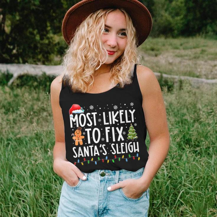 Most Likely To Fix Santas Sleigh Family Christmas Holidays Women Tank Top Gifts for Her