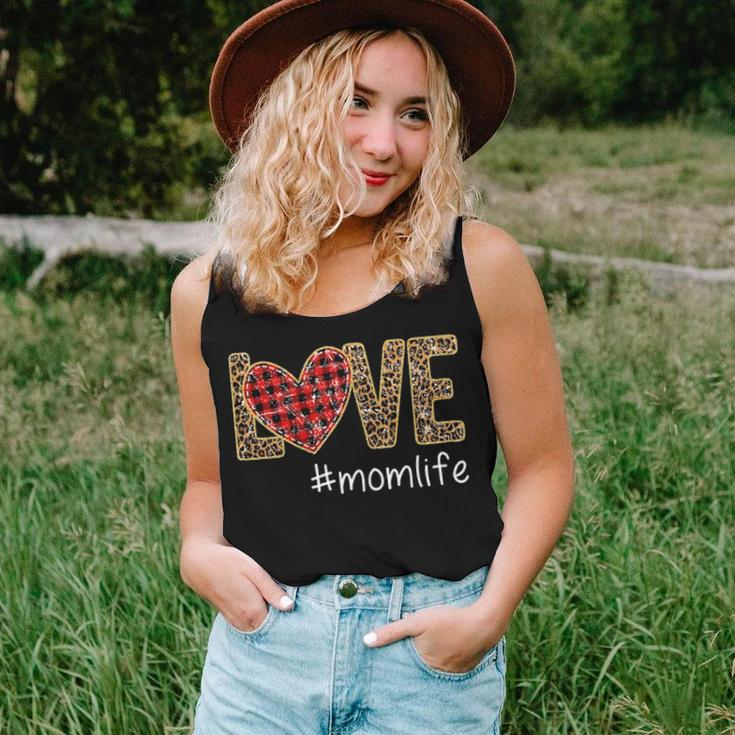 Love Momlife Mom Life Leopard Buffalo Plaid Heart Women Tank Top Basic Casual Daily Weekend Graphic Gifts for Her