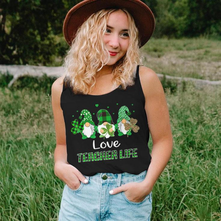 Love Teacher Life Gnome Leopard Shamrock Saint Patricks Day Women Tank Top Basic Casual Daily Weekend Graphic Gifts for Her