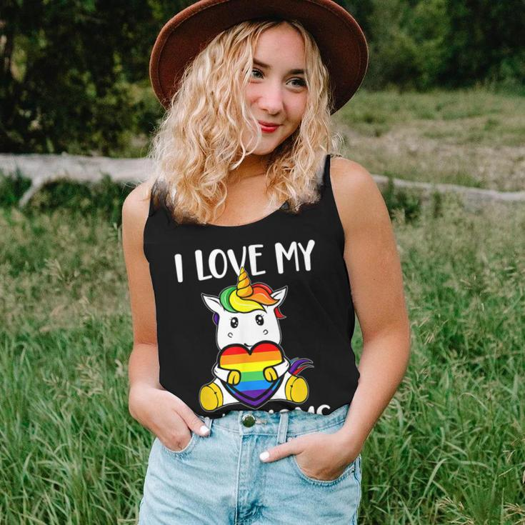 I Love My Two Moms Cute Lgbt Gay Ally Unicorn Girls Kids Women Tank Top Gifts for Her