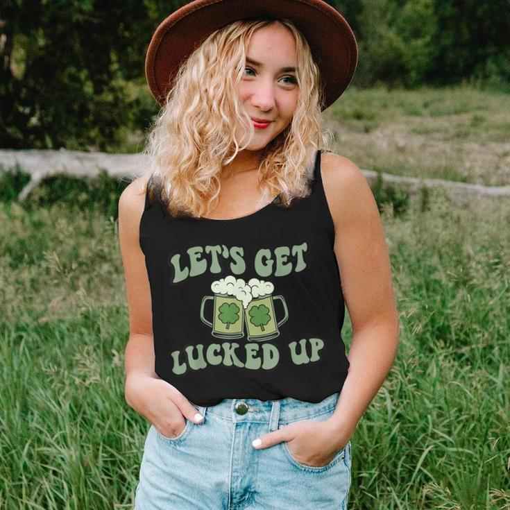 Lets Get Lucked Up Lucky Clovers St Patricks Day Beer Drink Women Tank Top Gifts for Her