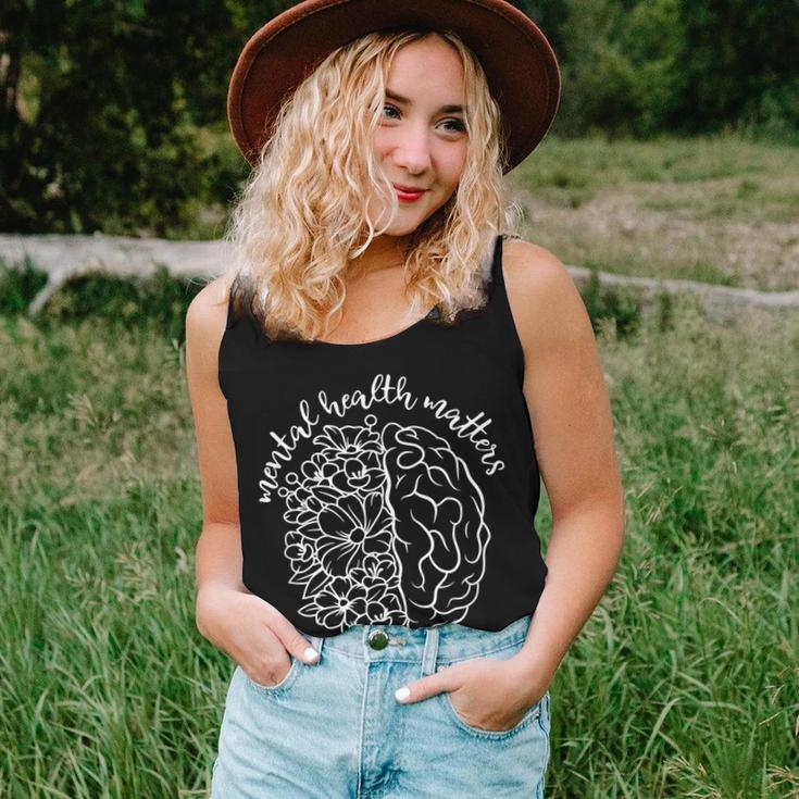 Mental Health Matters Be Kind Women Floral Brain Women Tank Top Gifts for Her