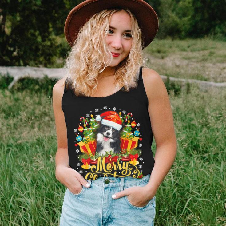 Merry Christmas Border Collie Mom Dad Christmas Women Tank Top Gifts for Her
