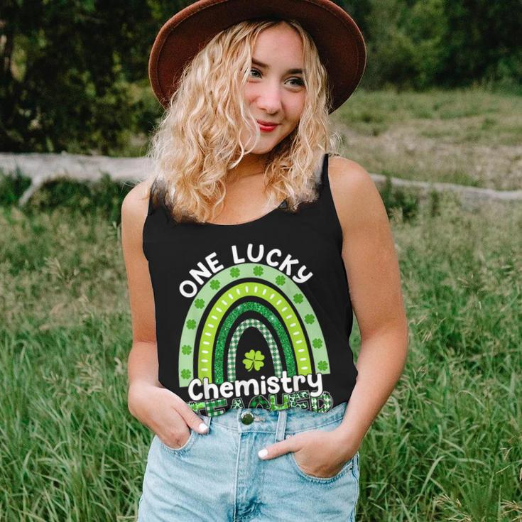 One Lucky Chemistry Teacher St Patricks Day Teacher Rainbow V2 Women Tank Top Basic Casual Daily Weekend Graphic Gifts for Her