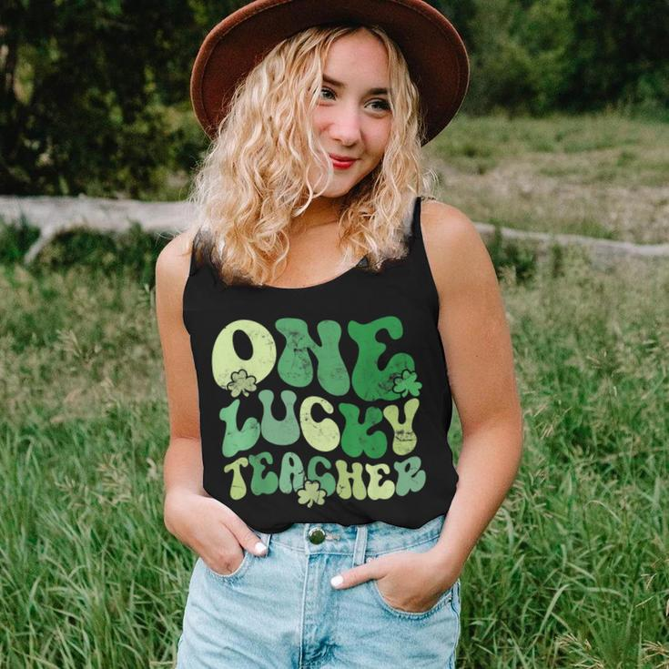 One Lucky Teacher St Patricks Day Retro Vintage Women Tank Top Gifts for Her