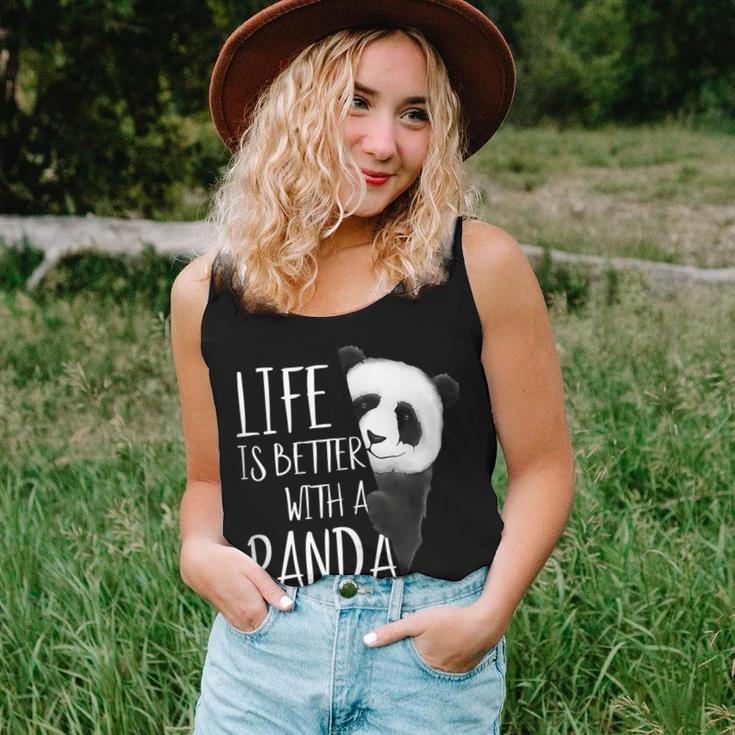 Panda Lovers Life Is Better With A Panda Bear Women Tank Top Basic Casual Daily Weekend Graphic Gifts for Her
