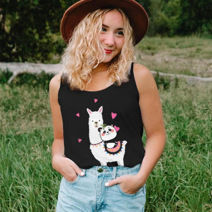 Panda Riding Llama Best Friends Alpaca Animal Lover Gift Women Tank Top Basic Casual Daily Weekend Graphic Gifts for Her