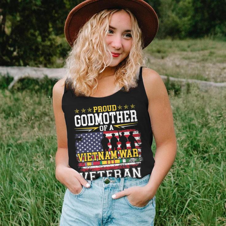 Proud Godmother Vietnam War Veteran Matching With Family Women Tank Top Basic Casual Daily Weekend Graphic Gifts for Her