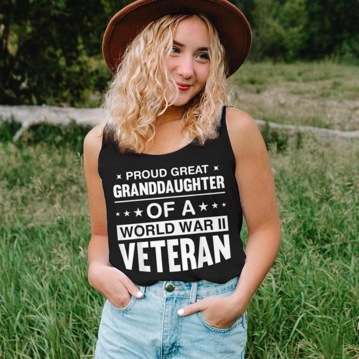 Proud Great Granddaughter Of A World War Ii Veterans Women Tank Top Basic Casual Daily Weekend Graphic Gifts for Her