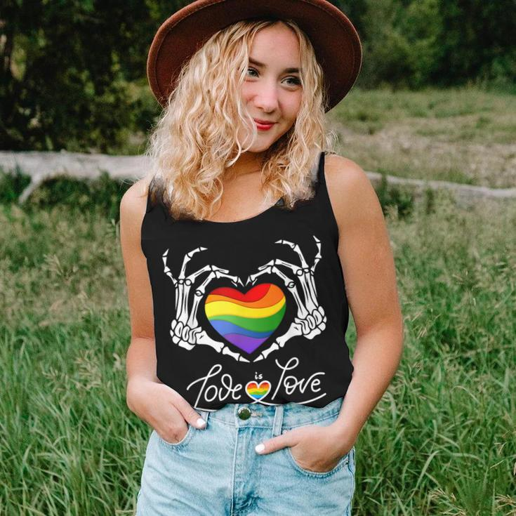 Rainbow Skeleton Heart Love Is Love Lgbt Gay Lesbian Pride Women Tank Top Gifts for Her
