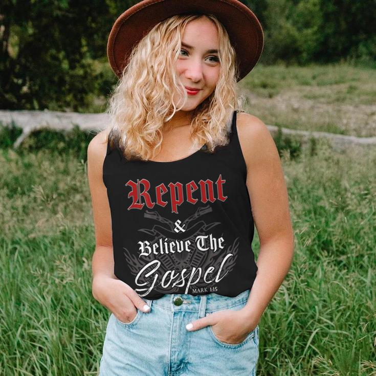 Repent & Believe – Motorcycle Christian Faith Gospel Biker Women Tank Top Gifts for Her