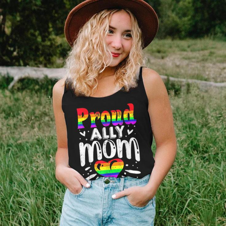 Retro Proud Ally Mom Rainbow Heart Lgbt Gay Lesbian Pride Women Tank Top Gifts for Her