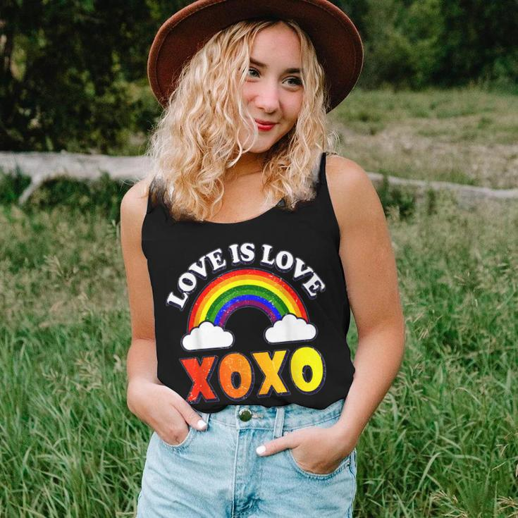 Retro Xoxo Rainbow Love Valentines Day Men Women Couples Women Tank Top Basic Casual Daily Weekend Graphic Gifts for Her