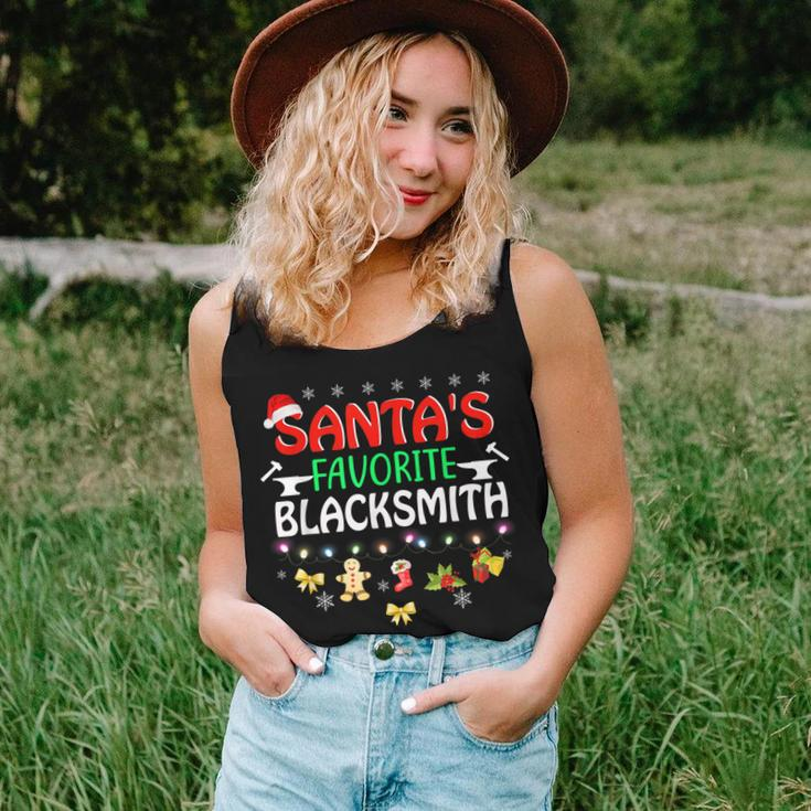 Santas Favorite Blacksmith Christmas Xmas Lights Hat Women Tank Top Gifts for Her