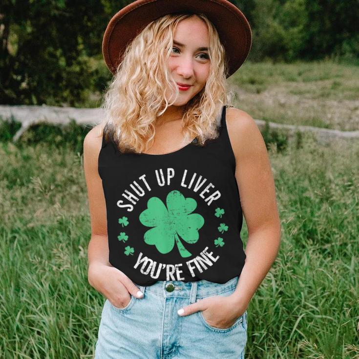 Shut Up Liver Youre Fine St Patricks Day Beer Drinking Women Tank Top Gifts for Her
