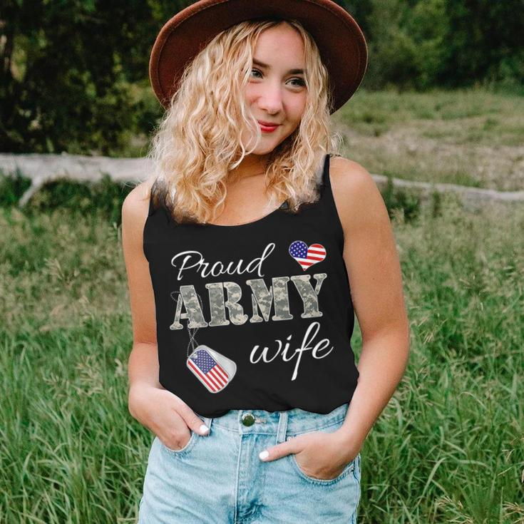 Womens Proud Army Wife Camouflage Wife Of Soldiers Gift Mothers Day Women Tank Top Basic Casual Daily Weekend Graphic Gifts for Her
