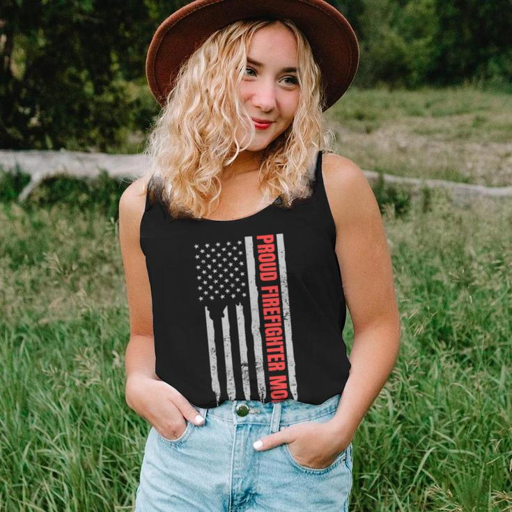 Womens Proud Firefighter Mom Design Patriotic Us Flag Gift Women Tank Top Basic Casual Daily Weekend Graphic Gifts for Her