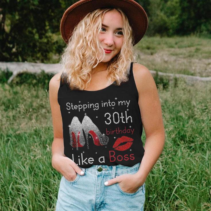 Womens Stepping Into My 30Th Birthday Like A Boss Pumps Lips Women Tank Top Basic Casual Daily Weekend Graphic Gifts for Her