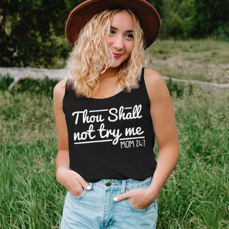 Womens Thou Shall Not Try Me Mom 24 7 Mothers Day Funny Mama Momma Women Tank Top Basic Casual Daily Weekend Graphic Gifts for Her