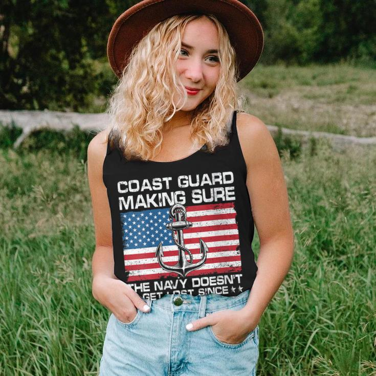 Womens Us Coast Guard Making Sure The Navy Doesnt Get Lost Uscg Women Tank Top Basic Casual Daily Weekend Graphic Gifts for Her