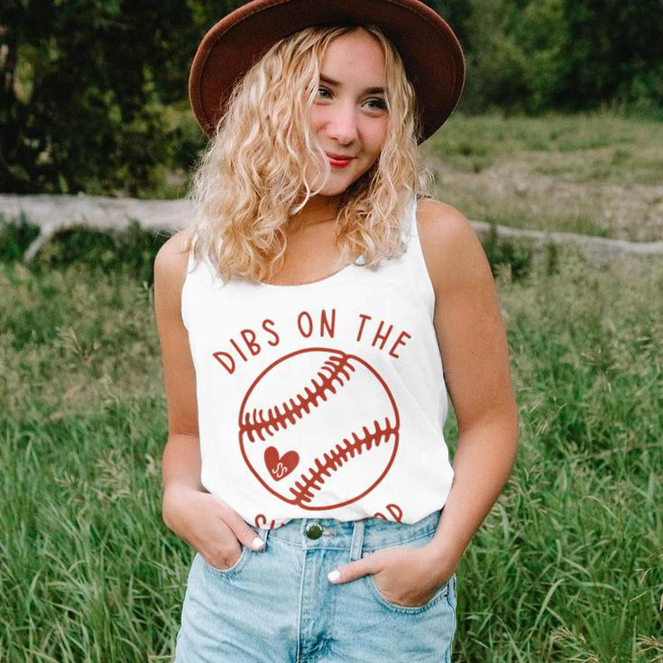 Dibs On The Shortstop Funny Baseball Wife Husband Love Women Tank Top Basic Casual Daily Weekend Graphic Gifts for Her