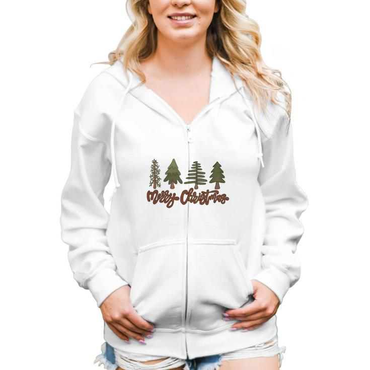 Christmas Tree Merry Christmas V2 Women Hoodie Casual Graphic Zip Up Hooded Sweatshirt