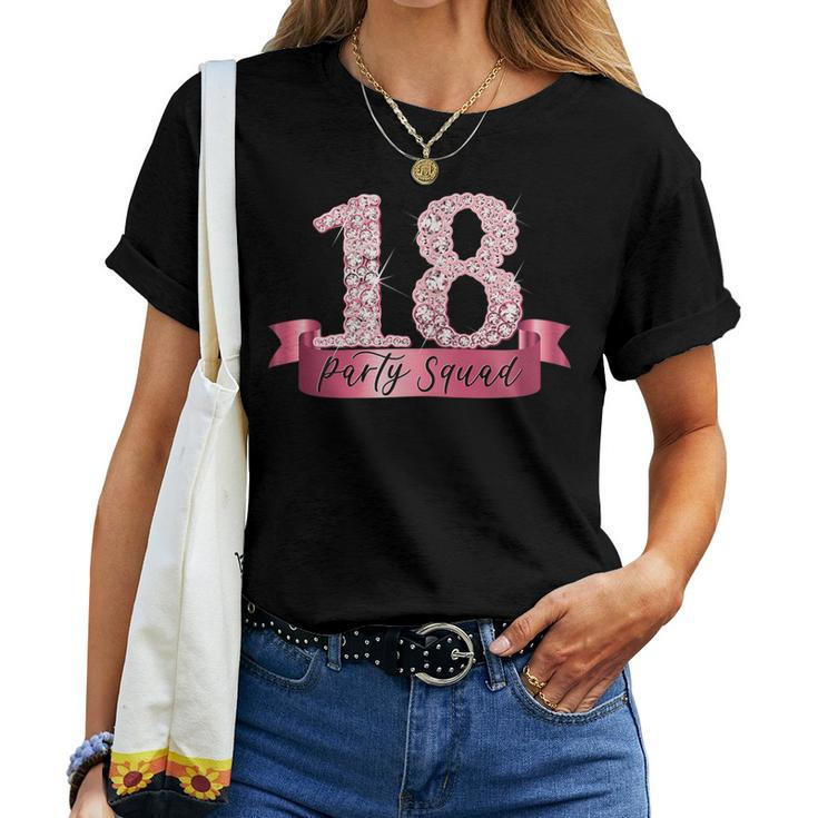 18Th Birthday Party Squad I Pink Group Photo Decor Outfit Women T-shirt