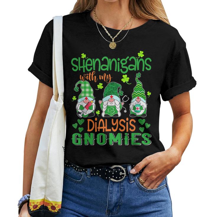 Funny Shenanigans Dialysis Gnomies St Patricks Day Nurse  Women T-shirt Casual Daily Crewneck Short Sleeve Graphic Basic Unisex Tee
