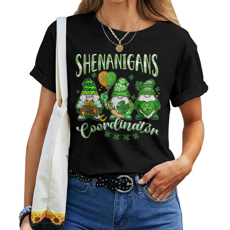 Shenanigans Coordinator Funny Teacher Gnome St Patricks Day  Women T-shirt Casual Daily Crewneck Short Sleeve Graphic Basic Unisex Tee